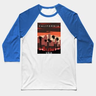 California, USA. Retro travel poster Baseball T-Shirt